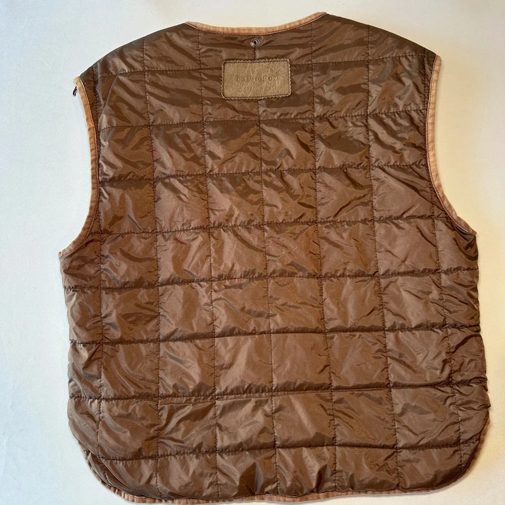 Vintage Chevignon Reversible Quilted Vest XXL Corduroy Hunting 90s‎ Gorpcore